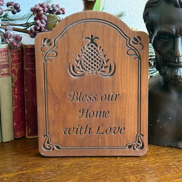 Vintage Amish Bless Our Home with Love Sign - Picture 1 of 8